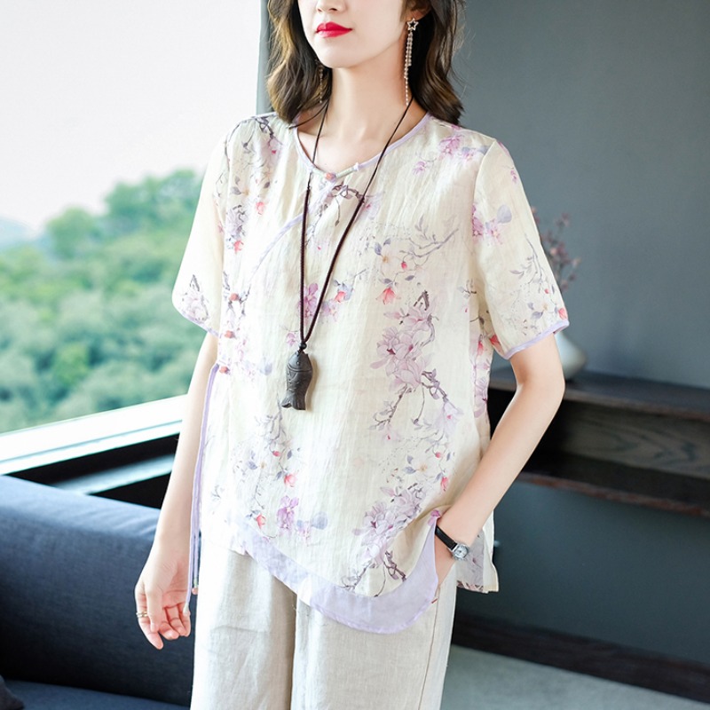 Elegant round Neck Women's T-s - Ethnic Fashion Brands 리뷰 및 가격