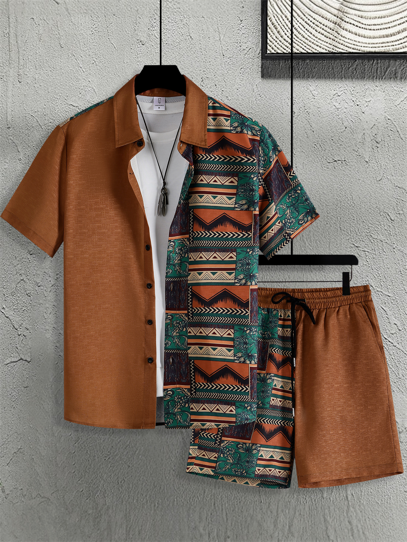 Men's Khaki Ethnic Print Patch - Ethnic Outfit 리뷰 및 가격