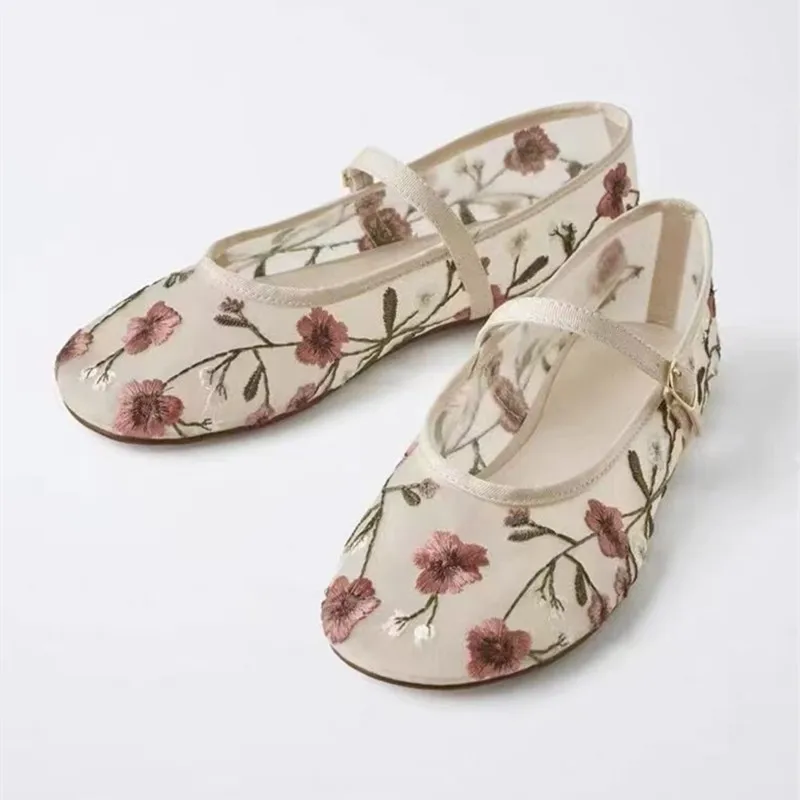 Mesh Embroidered Leisure Balle - Ethnic Fashion Brands 리뷰 및 가격
