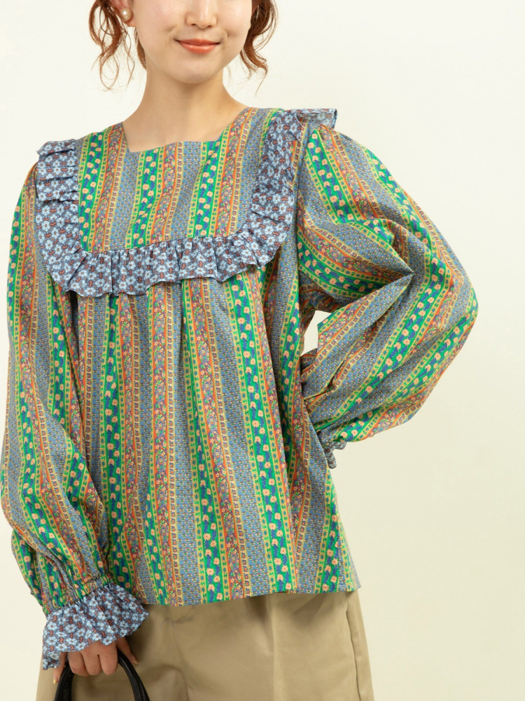 Sweet Floral Print Shirt with  - Ethnic Fashion Brands 리뷰 및 가격