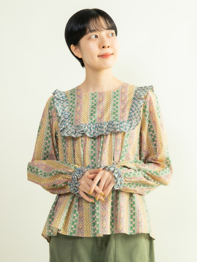 Sweet Floral Print Shirt with  - Ethnic Fashion Brands 리뷰 및 가격
