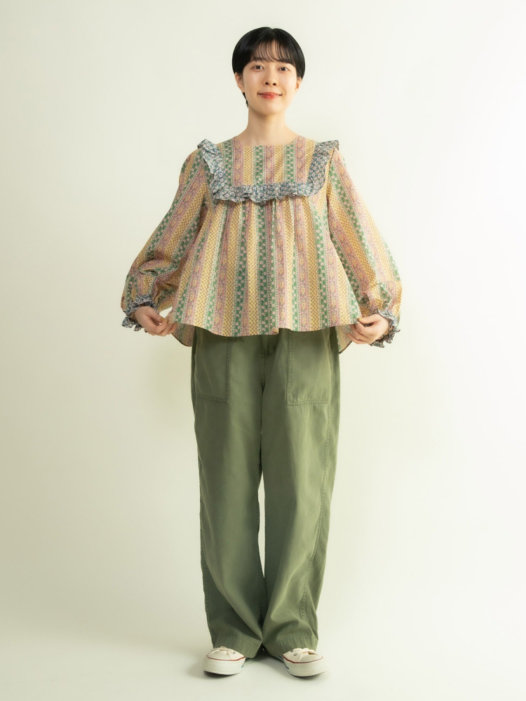 Sweet Floral Print Shirt with  - Ethnic Fashion Brands 리뷰 및 가격