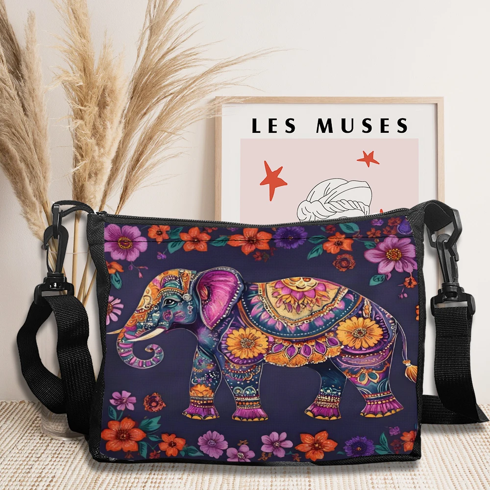 1pc Colorful Elephant Crossbod - Ethnic Fashion Illustration 리뷰 및 가격