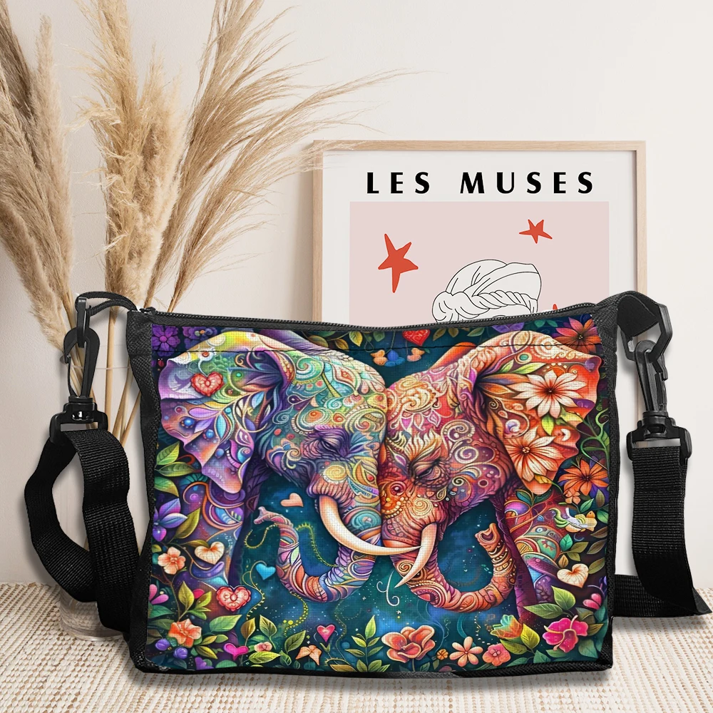 1pc Colorful Elephant Crossbod - Ethnic Fashion Illustration 리뷰 및 가격