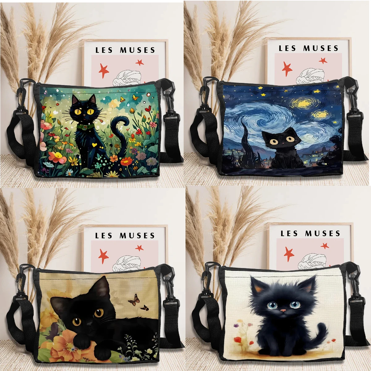 Cute Cartoon Cat  Crossbody Ba - Ethnic Fashion Illustration 리뷰 및 가격